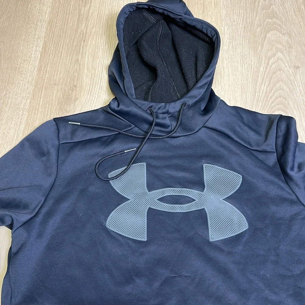 Under Armour Dark Hoodie with Gray Logo Men’s Size Small (Adult) - Picture 3 of 5